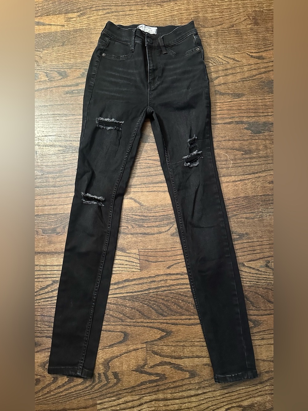 Free People Black Distressed Skinny Jeans